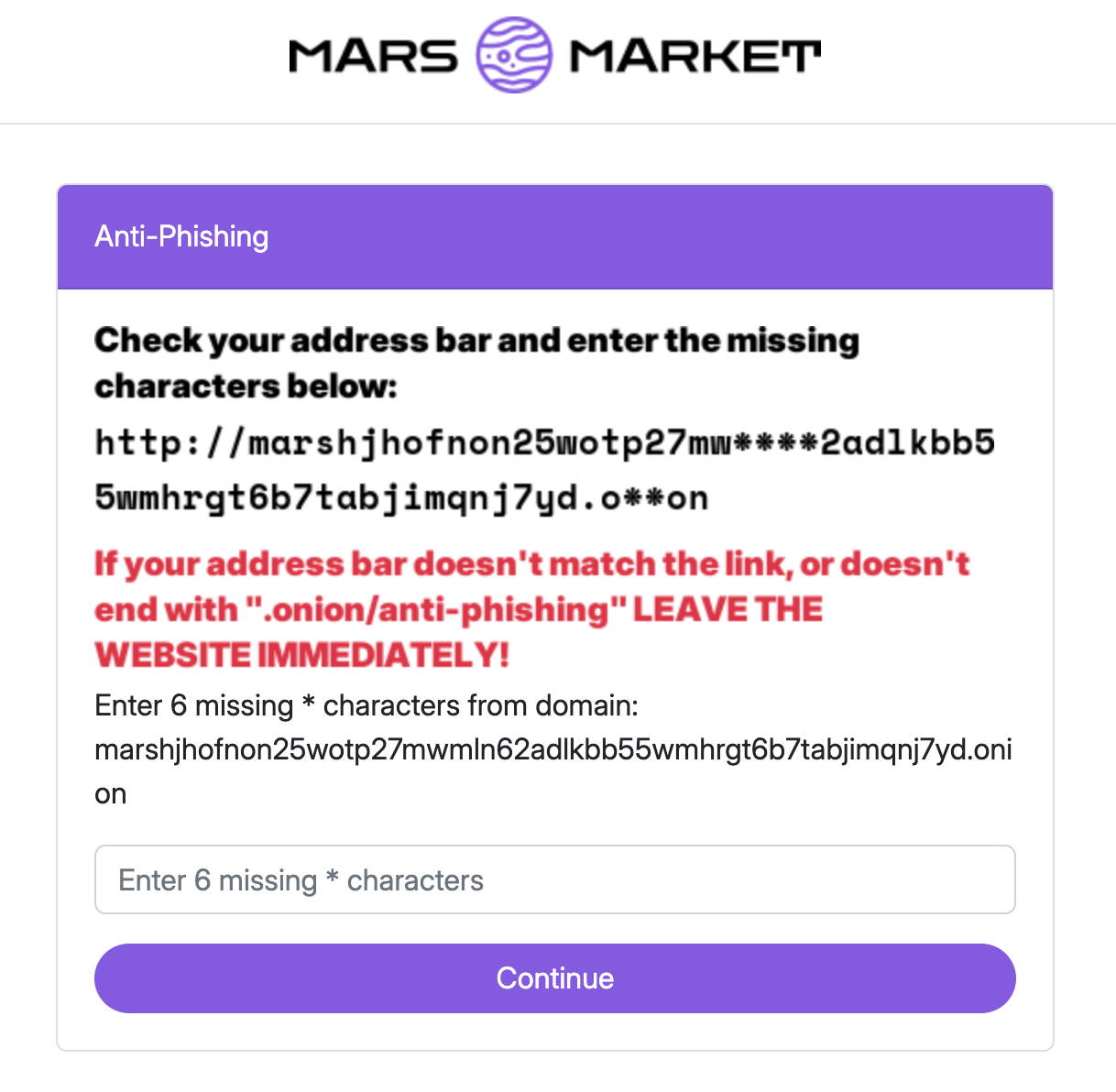 Mars Darknet Market